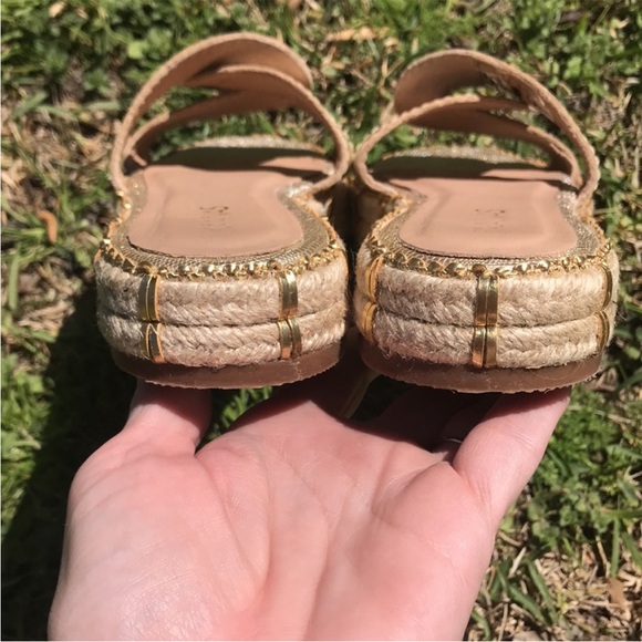 Anthropologie Kaanas Oia Infinity Flatform Espadrille Sandals in Gold Sz 7 - Picture 7 of 9